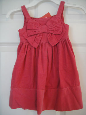 Gymboree NWT CLASSROOM KITTY Pink Bow Dress Jumper Corduroy 12 18