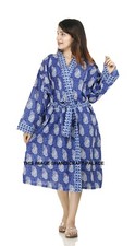 Indian Cotton Casual Night dress Sleepwear Maxi Gown Women Wear Bathrobe Kimono