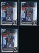 Lot of (3) JORDAN SPRINKLE 1st 2022 Bowman Chrome Draft REFRACTOR WHITE SOX RC