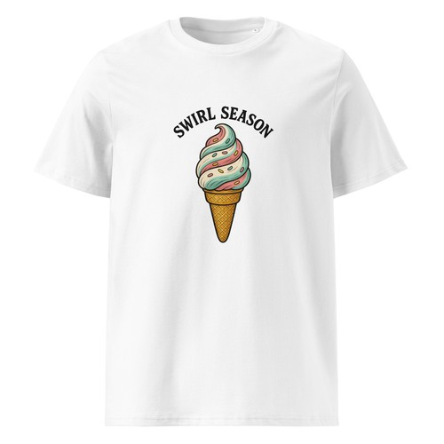 T-Shirt Unisex Bio Rippkragen T-Shirt Ice Cream Cone 8 Farben 8 Größen - Bild 13 von 13