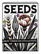 ACEO Art Trading Card ATC Original Collage Seeds Packet Flowers Plants Gems OOAK