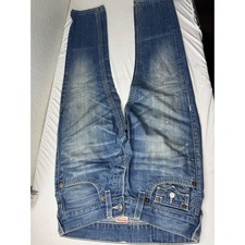 True Religion 28 Straight Leg Jeans Medium Wash Paint Splatter Made in USA