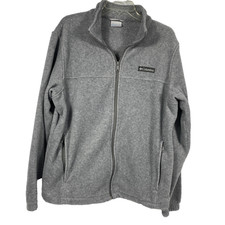 Columbia Women's Gray Full Zip Gray Fleece Sweatshirt W/ Front Zip Pockets Sz M