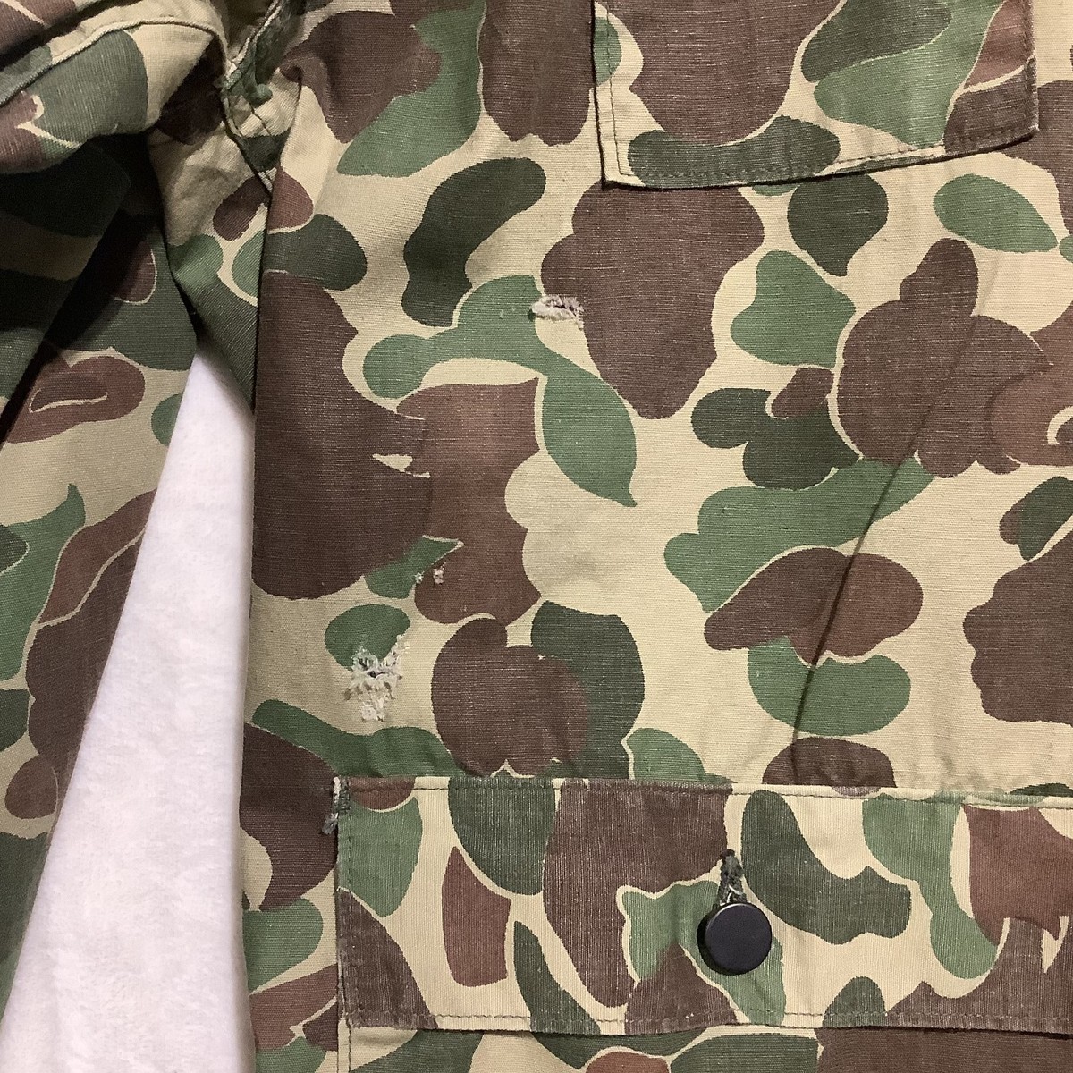 VTG 60s KAMO Frog Skin Duck Camo Hunting Jacket Button Field Shirt 