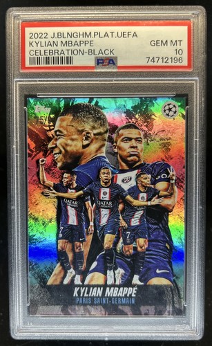 2022-23 Topps Jude Bellingham Platinum Curated Kylian Mbappe Black #/99 PSA 10