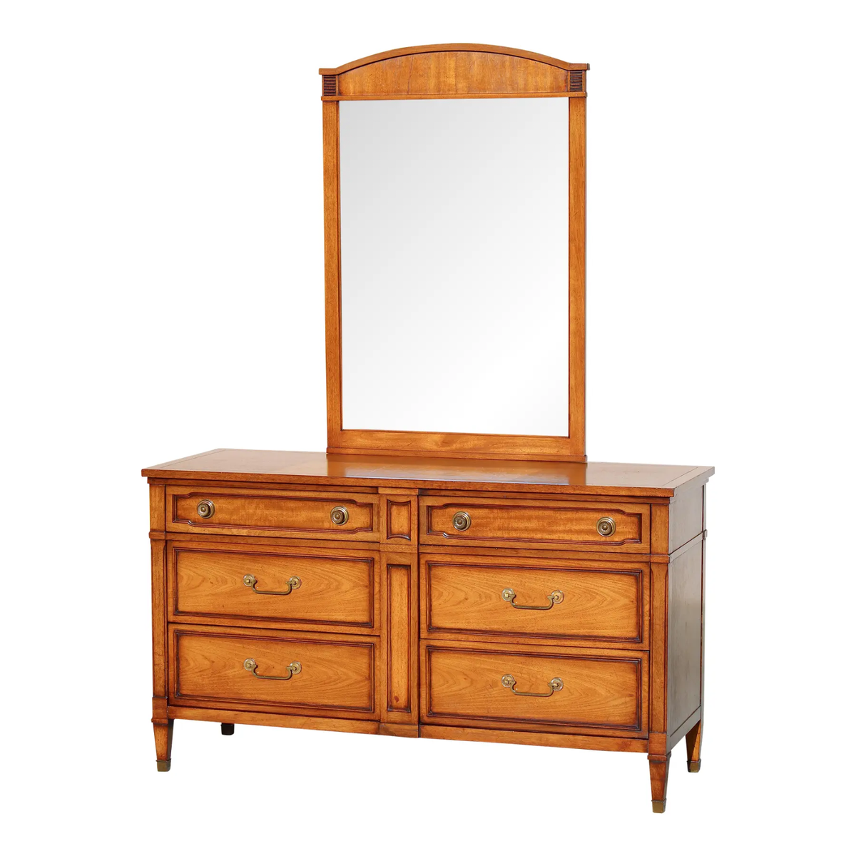Drexel Mid-Century Mahogany Lowboy Dresser with Matching Mirror Drexel Mid-Century Mahogany Lowboy Dresser with Matching Mirror