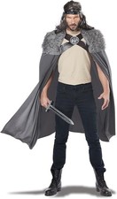 Gray Medieval Viking Dragon Master Cape Costume Accessory