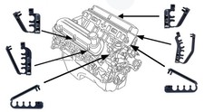 1986-1993 Mustang 5.0 V8 Engine Spark Plug Wire Holder Seperators - Set Of 6