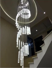 Customized LED CRYSTAL Drop pendant lamp Living Room stairway chandelier Light R