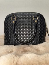 Authentic GUCCI Microguccissima Mini Dome Bag In Black Made In Italy Preowned.