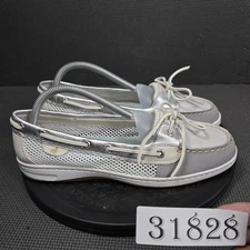 Sperry Top-Sider Shoes Womens Size 10 Silver Gray Metallic Mesh Boat Shoes