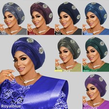 Nigerian African Head Wrap Turban Women Multi-Layer Headwear Headtie Wedding Cap