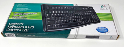 Logitech Clavier K120 Wired USB Plug and Play Keyboard Open Box 920-002478