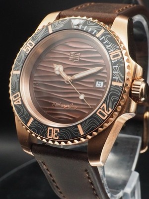 ST TerraWave Rosé 40 NH35 Automatik Saphirglas Wave Dial Roségold