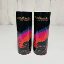 2 Vintage Avon Undeniable Perfumed Body Talc Powder 3.5 Oz Lot