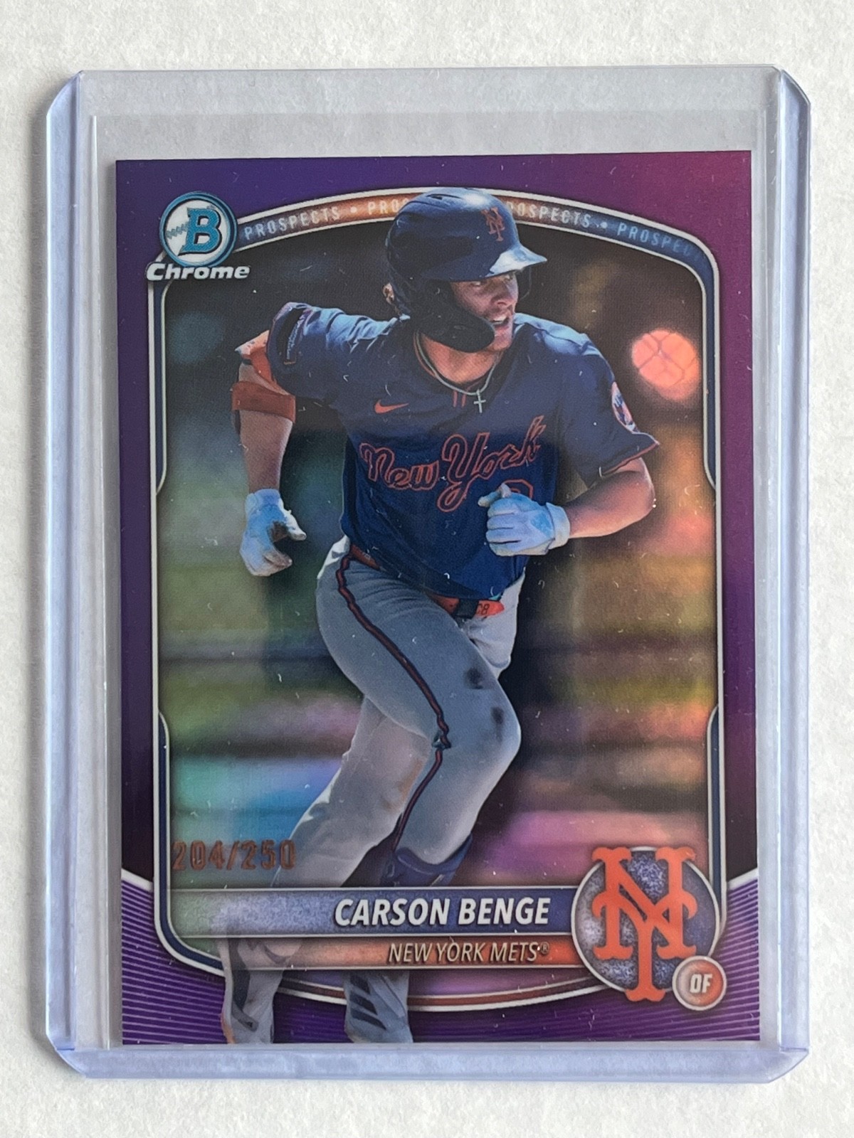 2025 Bowman Draft Carson Benge Chrome Purple Refractor /250