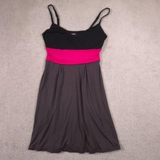 Express Dress Womens XS Black Pink Colorblock Tank V Neck Knee Length Casual