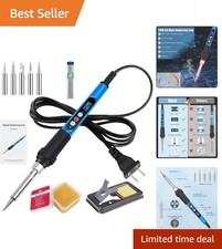Portable 90W Soldering Iron Kit with LCD Display - Efficient Tool for Hobbyists