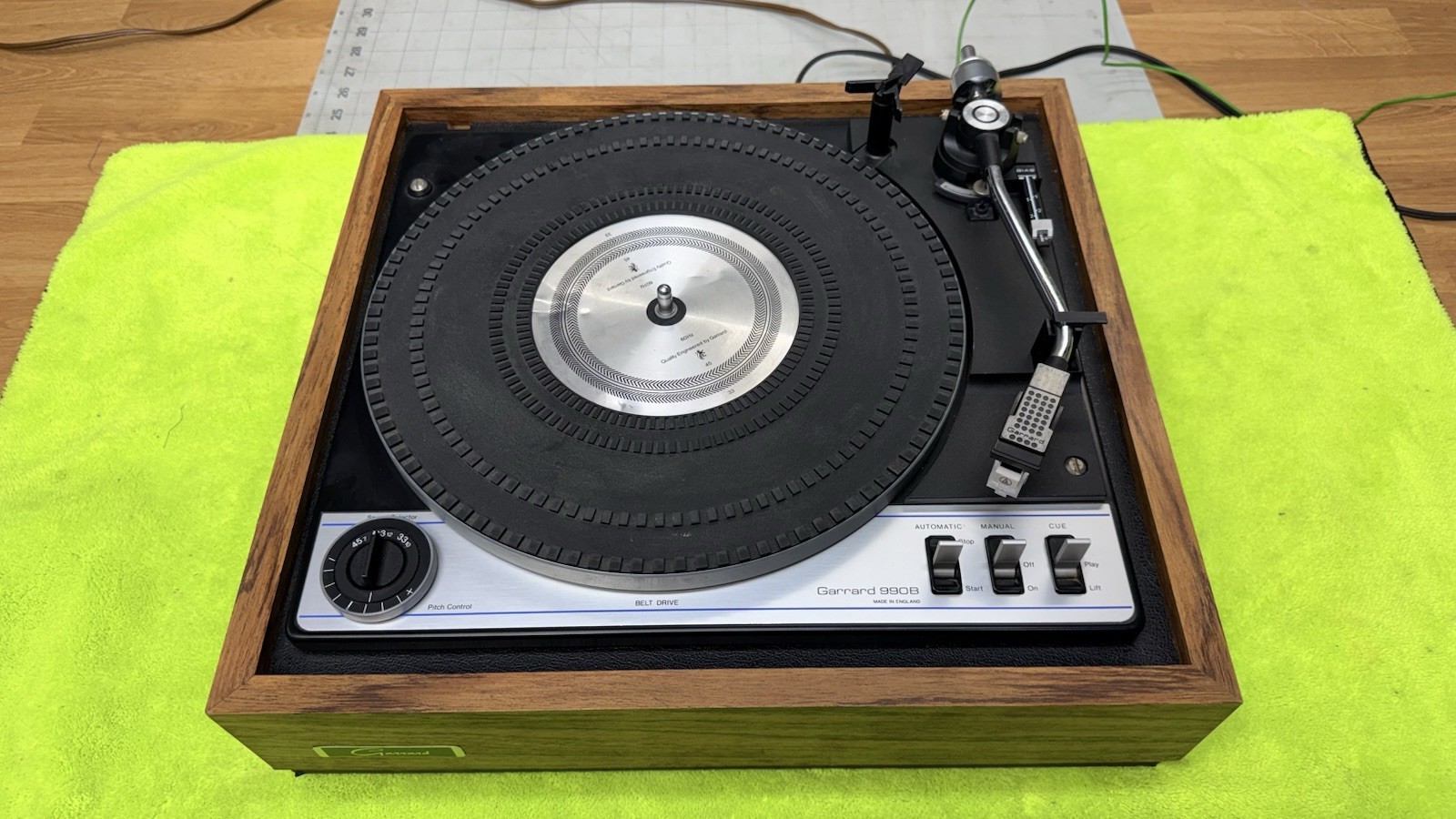 Garrard 990B Turntable SERVICED New Belt AT Cartridge Stylus See Video Works GRT