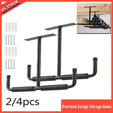 Overhead Garage Storage Hooks, Heavy Duty Double Ceiling Rack, 17’’ Utility