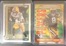 2025 Topps Chrome Romeo Doubs & Josh Jacobs Green Bay Packers Card Lot - 2 Cards
