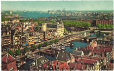 Amsterdam Netherlands Damrak With a View of the IJ Vintage Postcard