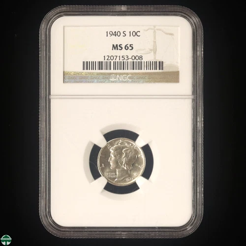 1940-S Mercury Dime NGC MS 65