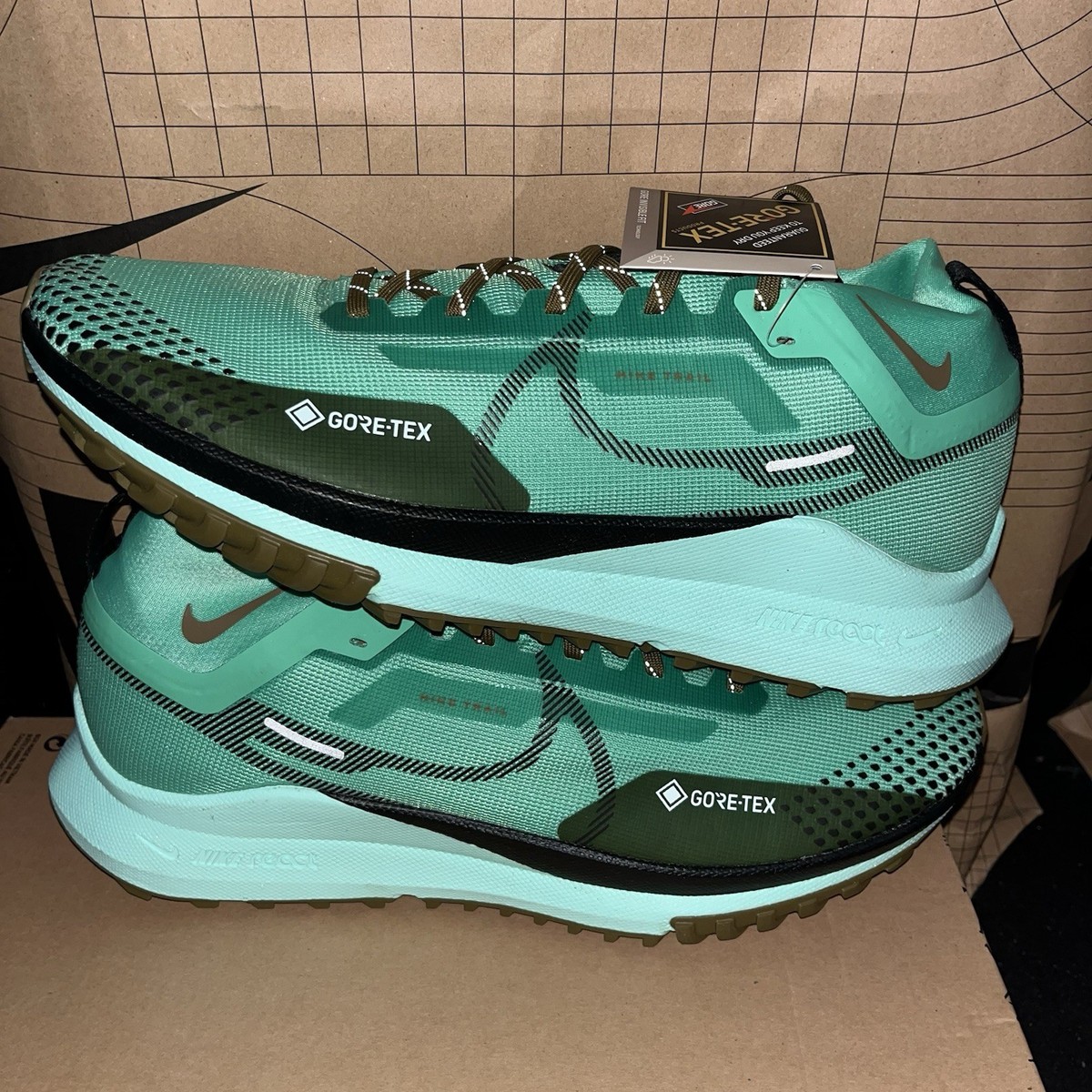 Nike React Pegasus Trail 4 GORE-TEX Spring Green Olive DJ7926-301 Size 8.5 Size 8.5 - Nike React Pegasus Trail 4 GORE-TEX Spring Green  main image 3