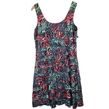 Tango Mango Collection Womens Ruffled Tiered Print Dress XL Resortwear Colorful