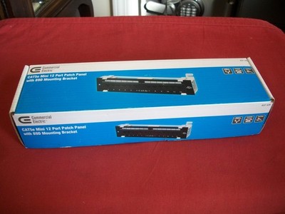 Commercial Electric CAT5e Mini 12 Port Patch Panel with 89D Mounting Bracket NIB