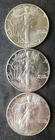 Lot of Three 1987 $1 American Silver Eagle Dollars