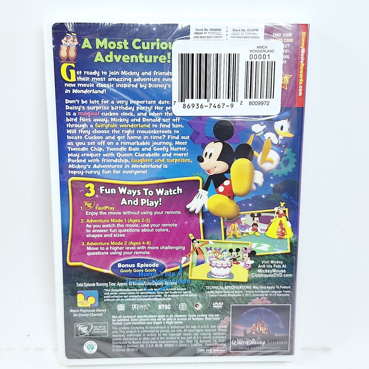 Mickey's Adventures in Wonderland (DVD, 2009) for sale