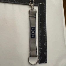 BOB Embroidered Keychain Key Ring Bag Charm Zipper Pull Clip Accessory