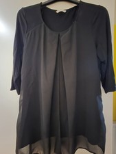 New No Tag Women's George Black Three Quarter Sleeve Blouse/Top UK Size 16