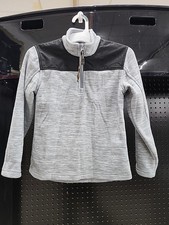 Roper Western Sweatshirt Boys Fleece Zip Gray And Black SZ Med Half Zip Youth