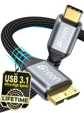 10 Gbps USB C to Micro B Hard Drive Cable 1.5FT Gold-Plated Heavy Duty External