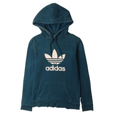 Adidas Mens Blue XS Pullover Hoodie with Logo Graphic