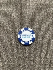 Williams Racing F1 Poker Chip Golf Ball Marker 2Sided Raised Bubble Graphic Blue