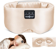 3D Silk Bluetooth Sleep Mask Headphones, Mulberry Silk Eye Mask with Ultra-Thin