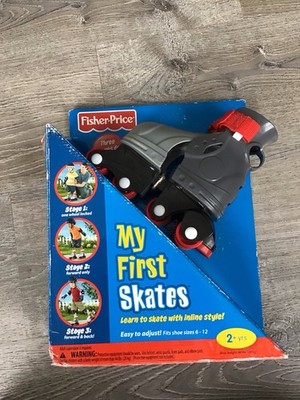 Fisher Price MY FIRST SKATES Red & Gray - Three Stages for Beginners, NEW IN BOX