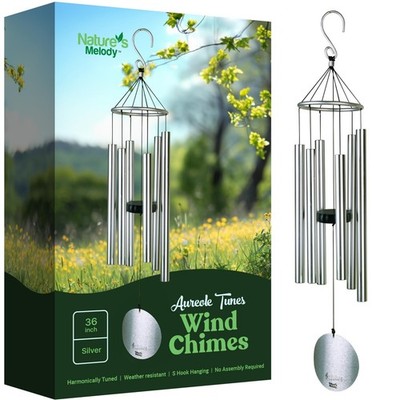 Outdoor Wind Chimes - 6 Tubes Tuned E Pentatonic Scale, Rustproof Aluminum, Zen