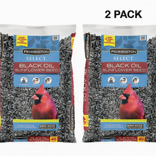 Pennington Select Black Oil Sunflower Seed Wild Bird Food, 40-lb bag 2PACK