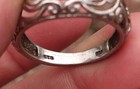 Vtg Sterling Silver 3/8" Sleeping Beauty Turquoise Filigree Ring Sz 8 Signed STS — photo 5