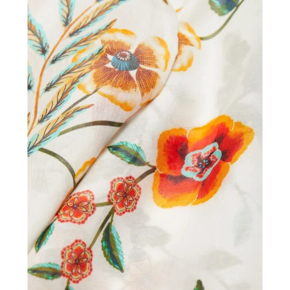 NUEVO CON ETIQUETAS - Johnny Was 'Ardella' Kimono Traje de Baño Encubrimiento, Blanco Multi - Talla L/XL Foto 4 de 4