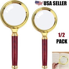 2 Magnifying Glass 10X Handheld Reading Magnifier Glass Lens Jewelry Loupe Loop