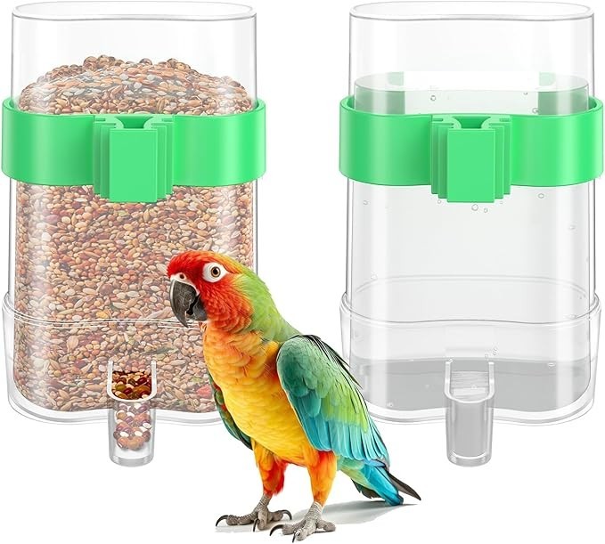 2 pcs Bird Water Dispenser, Bird Cage Feeder, Parakeet Cage Accessories