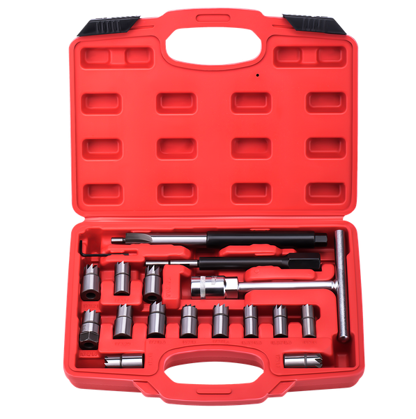 EinspritzdüSen Dichtsitz FräSer Set 17 Tlg KD12504 Injektor SitzfräSer-image