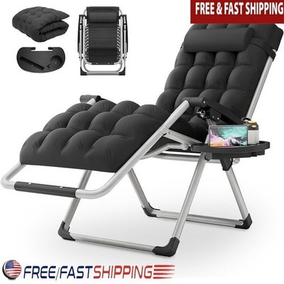 Adjustable Zero Gravity Chair Durable Outdoor Lounge Recliner Soft Pad Comfort