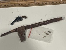 MINIATURE 1/6 JOHN WAYNE LEATHER HOLSTER METAL COLT 45 PISTOL RIG REVOLVER DUKE