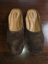 Born Bryar Brown Suede Ballet Mules Slip ons Size 8.5 New
